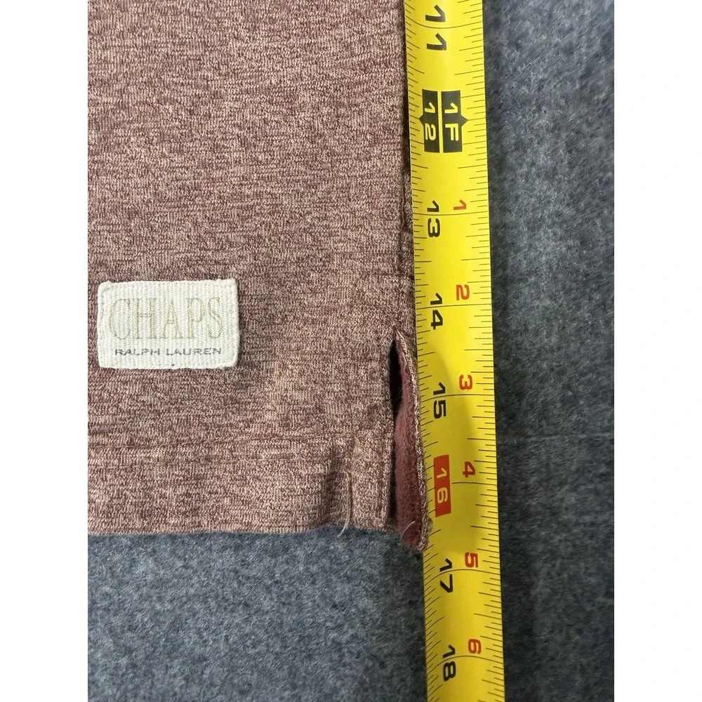 Vintage‎ Chaps Ralph Lauren Heathered Maroon Long Sleeve Henley Shirt XL